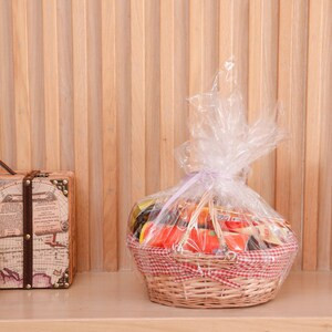 Vintiquewise Oval Willow Basket with Double Drop Down Handles and Red White Plaid Lining (11"x9"x14")(6/CASE)-A2ZHOME