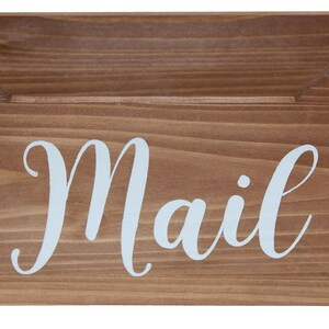 Elegant Designs 11.5 Inch Natural Rustic Wooden Tabletop Script Word "Mail" Organizer Box, Letter Holder - (Case of 6) - 7"x7"x13"-A2ZHOME