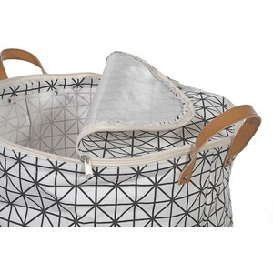 IH Casa Decor Round Fabric Hamper with Zipper Lid - Checkered Tiles (Case of 6) - 16"x16"x20"-A2ZHOME