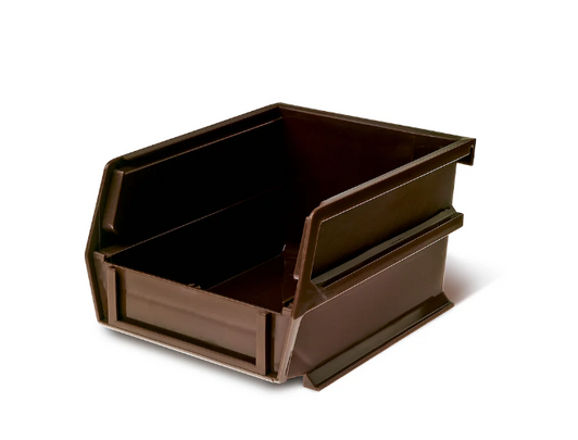 Triton Brown Stacking, Hanging, Interlocking Polypropylene Bins - 5"x6"x3" (6-Count)-A2ZHOME