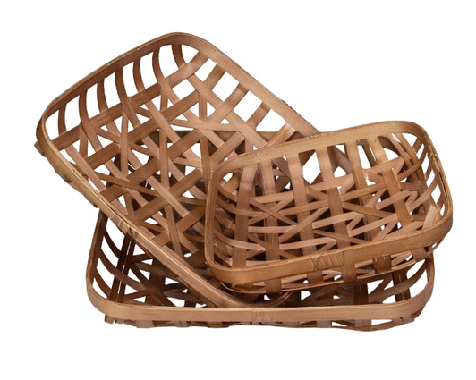 Northlight Set of 3 Brown Lattice Square Table Top Tobacco Baskets - 18"x18"x6" (Case of 6)-A2ZHOME