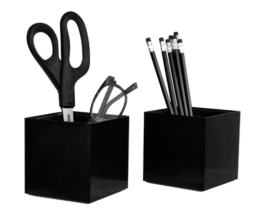 Bostitch Konnect Stackable Pencil Cups - 2-Pack - Black (6/CASE) - 8"x4"x5"-A2ZHOME