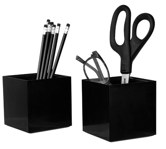 Bostitch Konnect Stackable Pencil Cups - 2-Pack - Black (6/CASE) - 8"x4"x5"-A2ZHOME
