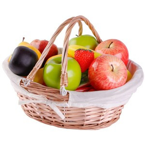 Vintiquewise Oval Willow Basket with Double Drop Down Handles - 14"x11"x9" (Case of 6)-A2ZHOME