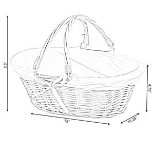 Vintiquewise Oval Willow Basket with Double Drop Down Handles - 14"x11"x9" (Case of 6)-A2ZHOME