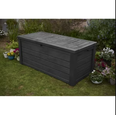 Keter Westwood Resin Deck Storage Box/2 Person Seating Bench/Outdoor Patio Garden Furniture - 150 Gallon/570 Liter Capacity-A2ZHOME