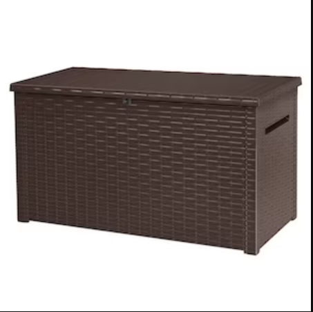 Keter Java Extra Large 37 cu.ft. 230 Gal Elegant Weather Resistant Resin Patio/Outdoor Storage Lockable Deck Box Bench-A2ZHOME