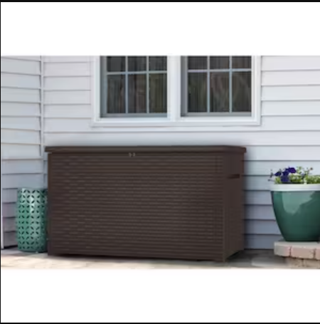 Keter Java Extra Large 37 cu.ft. 230 Gal Elegant Weather Resistant Resin Patio/Outdoor Storage Lockable Deck Box Bench-A2ZHOME