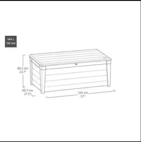 Keter Brightwood 21.5 cu.ft. 120 Gal Weather Resistant Resin Patio/Outdoor Storage Lockable Deck Box Bench-A2ZHOME