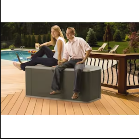 Rubbermaid 16 cu. ft. Extra Large Weather Resistant Resin Outdoor Storage Patio Deck Box/Bench with Seat-A2ZHOME