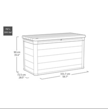 Keter Denali 34.9 cu.ft. 200 Gal Weather Resistant Resin Patio/Outdoor Storage Lockable Deck Box/Bench-A2ZHOME