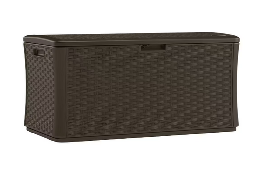 Suncast 17.9 cu. ft. Blow-Molded Resin Wicker Deck Box-A2ZHOME