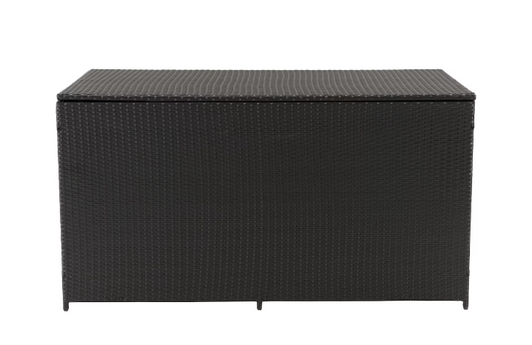 Corliving Parksville Black 224 Gal. Rust Proof Resin Wicker Deck Box-A2ZHOME
