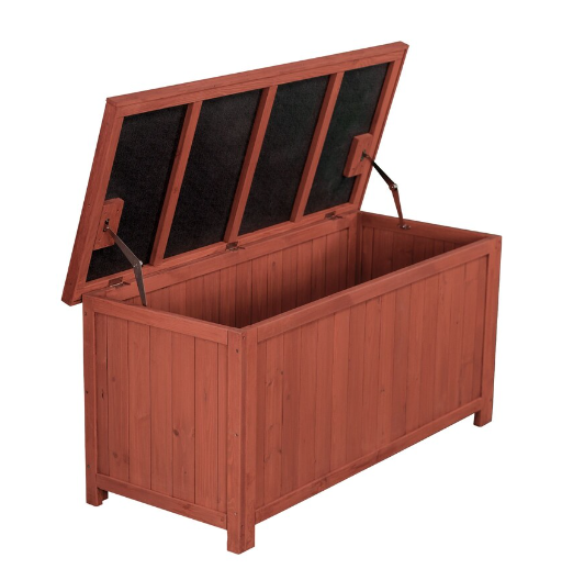 Leisure Season 15 cu. ft. Solid Wood Storage Deck Box - Weather-Resistant Outdoor Organizer-A2ZHOME