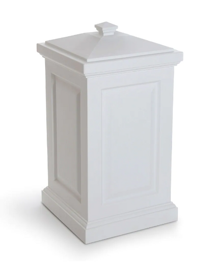 Mayne Berkshire 6 cu. ft. Outdoor Storage Bin - White, All-Weather Patio Deck Box-A2ZHOME
