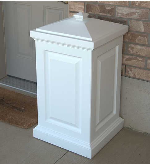 Mayne Berkshire 6 cu. ft. Outdoor Storage Bin - White, All-Weather Patio Deck Box-A2ZHOME