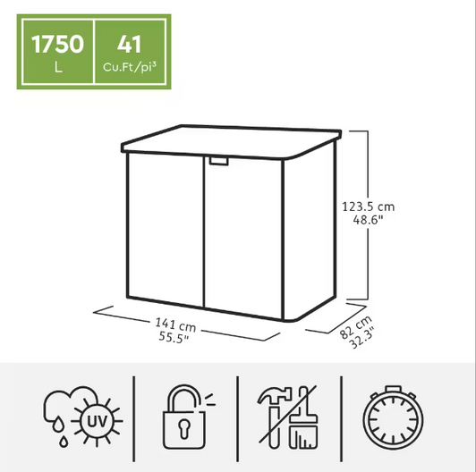 Keter Premier XL 41 cu.ft. Horizontal Resin Outdoor Storage Shed - Weather Resistant-A2ZHOME