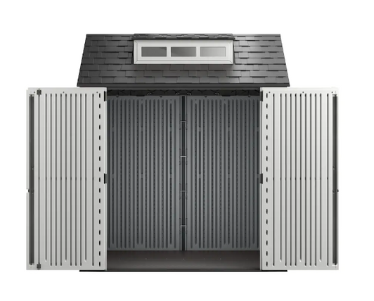 Rubbermaid 337 cu.ft. Medium Outdoor Storage Shed - Weather Resistant Resin in Elegant Grey-A2ZHOME