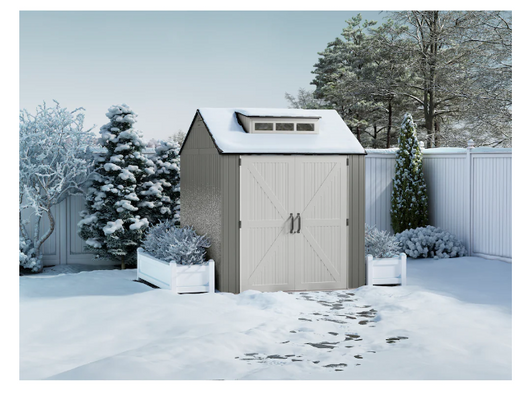 Rubbermaid 337 cu.ft. Medium Outdoor Storage Shed - Weather Resistant Resin in Elegant Grey-A2ZHOME