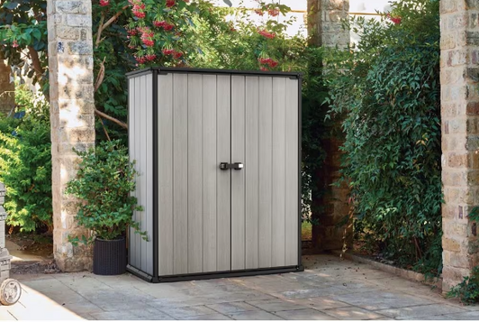 Keter High Store 50 cu.ft. Vertical Outdoor Storage Shed - Resilient Resin, Weather Resistant-A2ZHOME