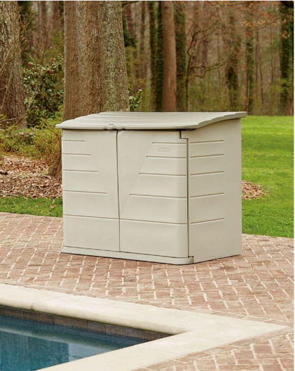 Rubbermaid 32 cu.ft. Small Horizontal Outdoor Storage Shed - Weather-Resistant and Space-Saving-A2ZHOME