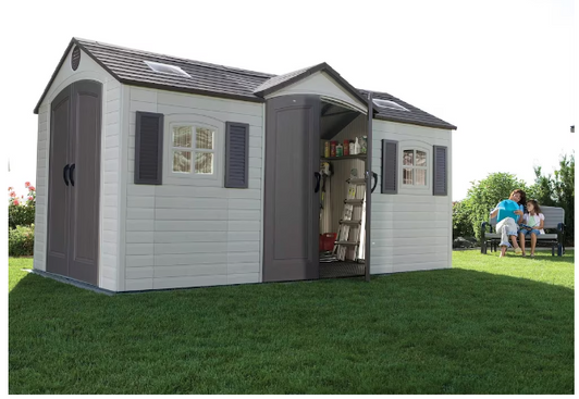 Lifetime 15 Ft. x 8 Ft. Dual Entry Outdoor Storage Shed - Spacious and Durable-A2ZHOME