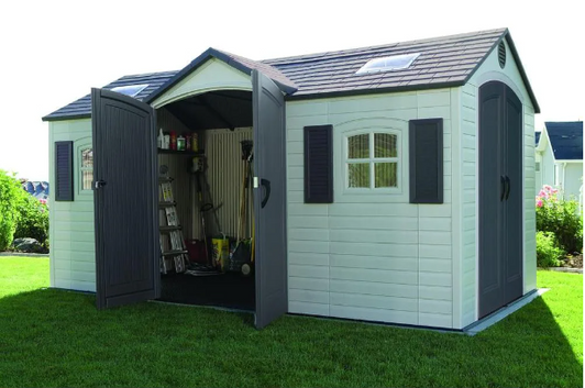 Lifetime 15 Ft. x 8 Ft. Dual Entry Outdoor Storage Shed - Spacious and Durable-A2ZHOME