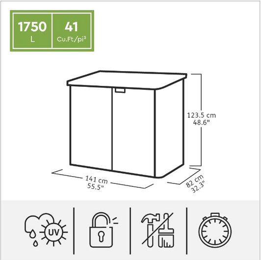 Keter Elite 41 cu. ft. Horizontal Resin Outdoor Storage Shed - Durable and Spacious-A2ZHOME
