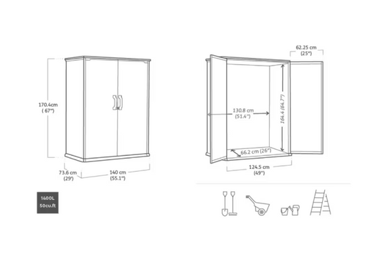 Keter Premier Tall 50 cu. ft. Resin Outdoor Storage Shed - Durable and Spacious Solution-A2ZHOME