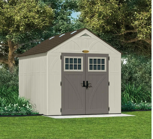 Suncast Tremont 8 ft. x 10 ft. Double-Wall Resin Shed - Durable Outdoor Storage Solution-A2ZHOME