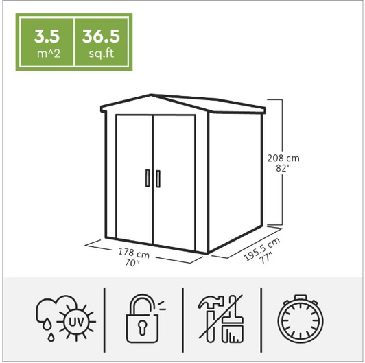 Keter Factor 6 ft. x 6 ft. Resin Outdoor Storage Shed - Durable and Weather-Resistant-A2ZHOME