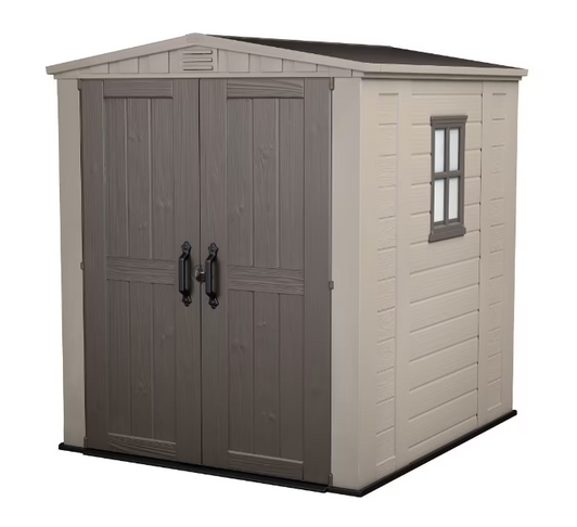 Keter Factor 6 ft. x 6 ft. Resin Outdoor Storage Shed - Durable and Weather-Resistant-A2ZHOME