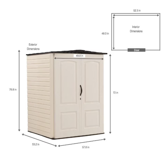 Rubbermaid 106 cu.ft. Weather-Resistant Vertical Resin Garden/Outdoor Storage Shed-A2ZHOME