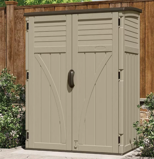 Suncast 54 cu. ft. Vertical Storage Shed for Outdoor Organization-A2ZHOME
