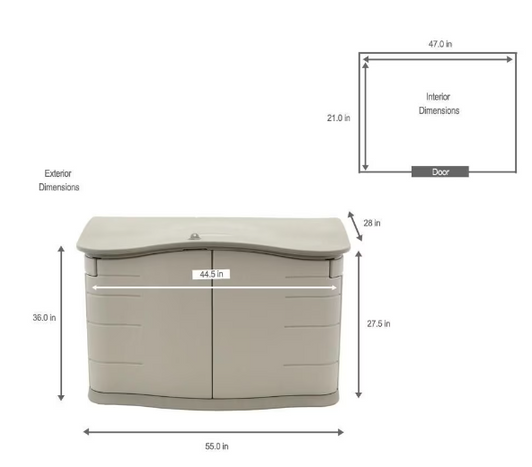 Rubbermaid 18 cu.ft. Small Weather Resistant Horizontal Resin Outdoor Storage Shed - Compact and Durable Storage Solution