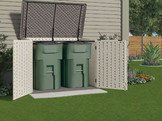 Suncast Blow Molded Horizontal Storage Shed - Durable Outdoor Organization Solution-A2ZHOME