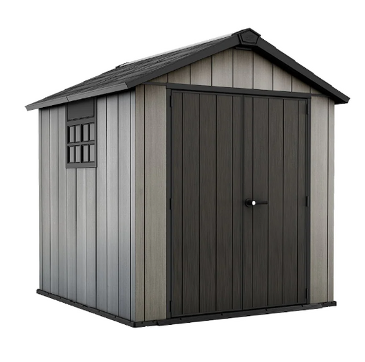 Keter Oakland 7.5 ft. x 7 ft. Resin Outdoor Storage Shed - Weather Resistant Garden Shed-A2ZHOME