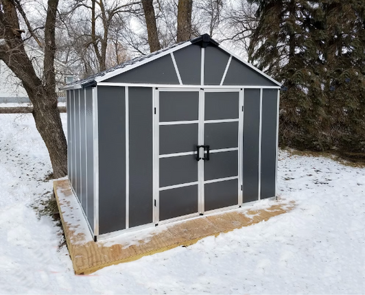 CANOPIA by PALRAM Yukon 11 ft. x 9 ft. Dark Grey Large Garden Outdoor Storage Shed - Spacious and Stylish Storage Solution-A2ZHOME