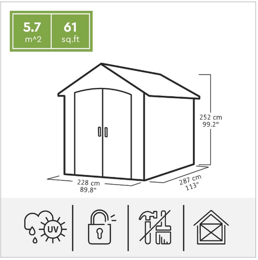 Keter Montfort 7.5 ft. x 9 ft. Resin Outdoor Storage Shed - Spacious and Weather-Resistant Garden Shed-A2ZHOME