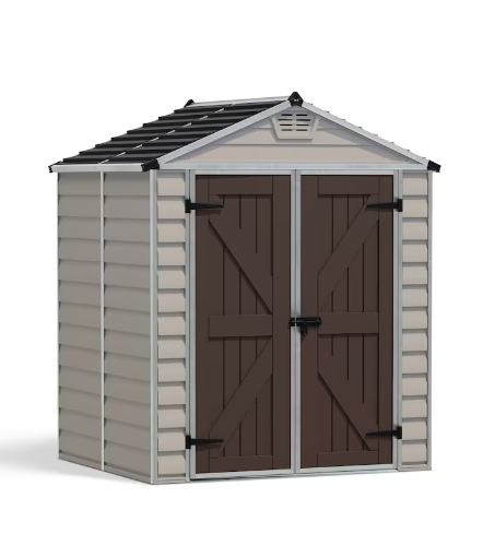 CANOPIA by PALRAM SkyLight 6 ft. x 5 ft. Garden Outdoor Storage Shed - Beige-A2ZHOME