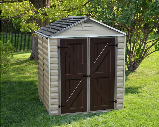 CANOPIA by PALRAM SkyLight 6 ft. x 5 ft. Garden Outdoor Storage Shed - Beige-A2ZHOME