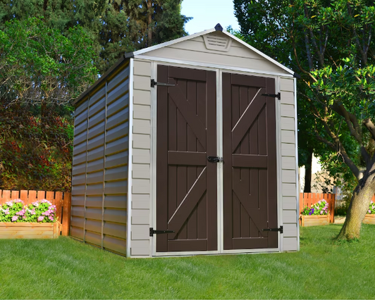 CANOPIA by PALRAM SkyLight 6 ft. x 8 ft. Garden Outdoor Storage Shed - Beige-A2ZHOME