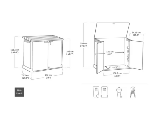 Keter Store It Out Prime 31 cu.ft. Resin Outdoor Lockable Storage Shed - Weather Resistant Garden Shed-A2ZHOME