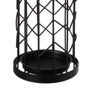Vintiquewise Black Round Horizontal Design Umbrella Holder Stand for Indoor and Outdoor with Drip Water Tray - 22" x 15" x 20" (6/CASE)-A2ZHOME