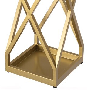 Vintiquewise Decorative Gold Square X Design Umbrella Holder Stand - 22" x 12" x 26" (6/CASE)-A2ZHOME