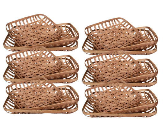 Northlight Set of 3 Brown Rectangular Lattice Tobacco Table Top Baskets - 20" x 25" x 5" - (6/CASE)-A2ZHOME