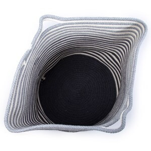 Truu Design Decorative Cotton Rope Basket with Handles - 14.75 x 17 inches - White - (6/CASE)-A2ZHOME