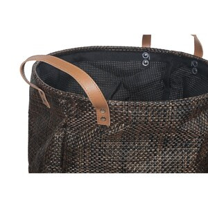 IH Casa Decor 2Pc Textilene Round Storage Basket with Handles - Chocolate - 18" x 14" x 14" - (6/CASE)-A2ZHOME