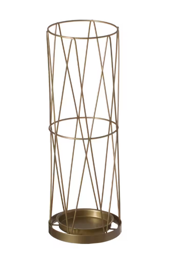 Vintiquewise Gold Round Vertical Design Umbrella Holder Stand - 22" x 15" x 20" - (6/CASE)-A2ZHOME