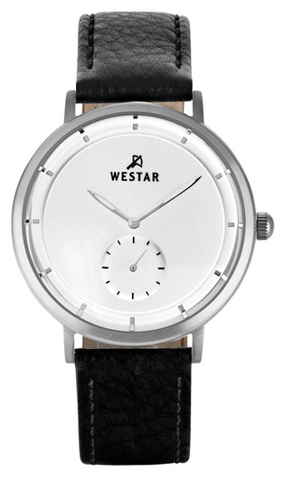 Westar Profile Leather Strap Silver Dial Quartz 50246stn107 Men's Watch